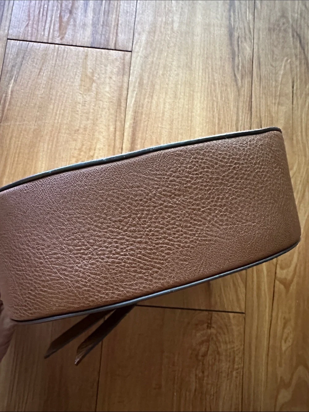 Aldo Brown Pebbled Leather Bag with Scarf-Wrapped Strap & Crossbody Strap